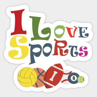 I Love Sports,football Club Sticker